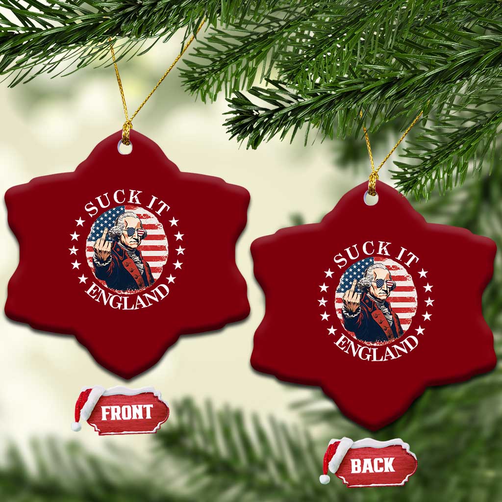 Funny George Washington Revolutionary War Ceramic Ornament Suck It England