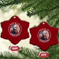 Funny George Washington Revolutionary War Ceramic Ornament Suck It England