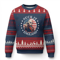 Funny George Washington Revolutionary War Ugly Christmas Sweater Suck It England