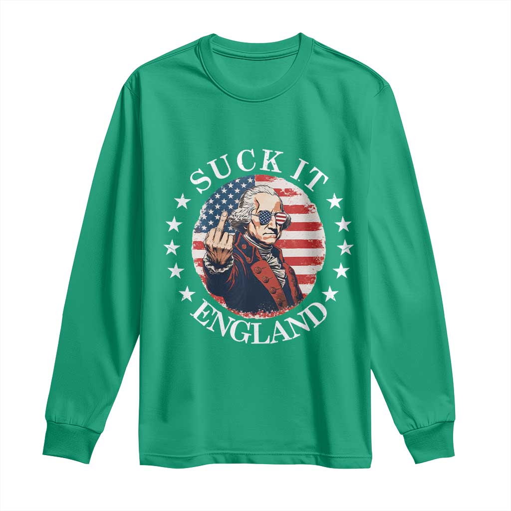Funny George Washington Revolutionary War Long Sleeve Shirt Suck It England
