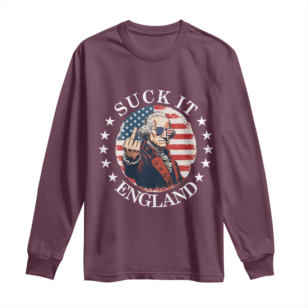 Funny George Washington Revolutionary War Long Sleeve Shirt Suck It England