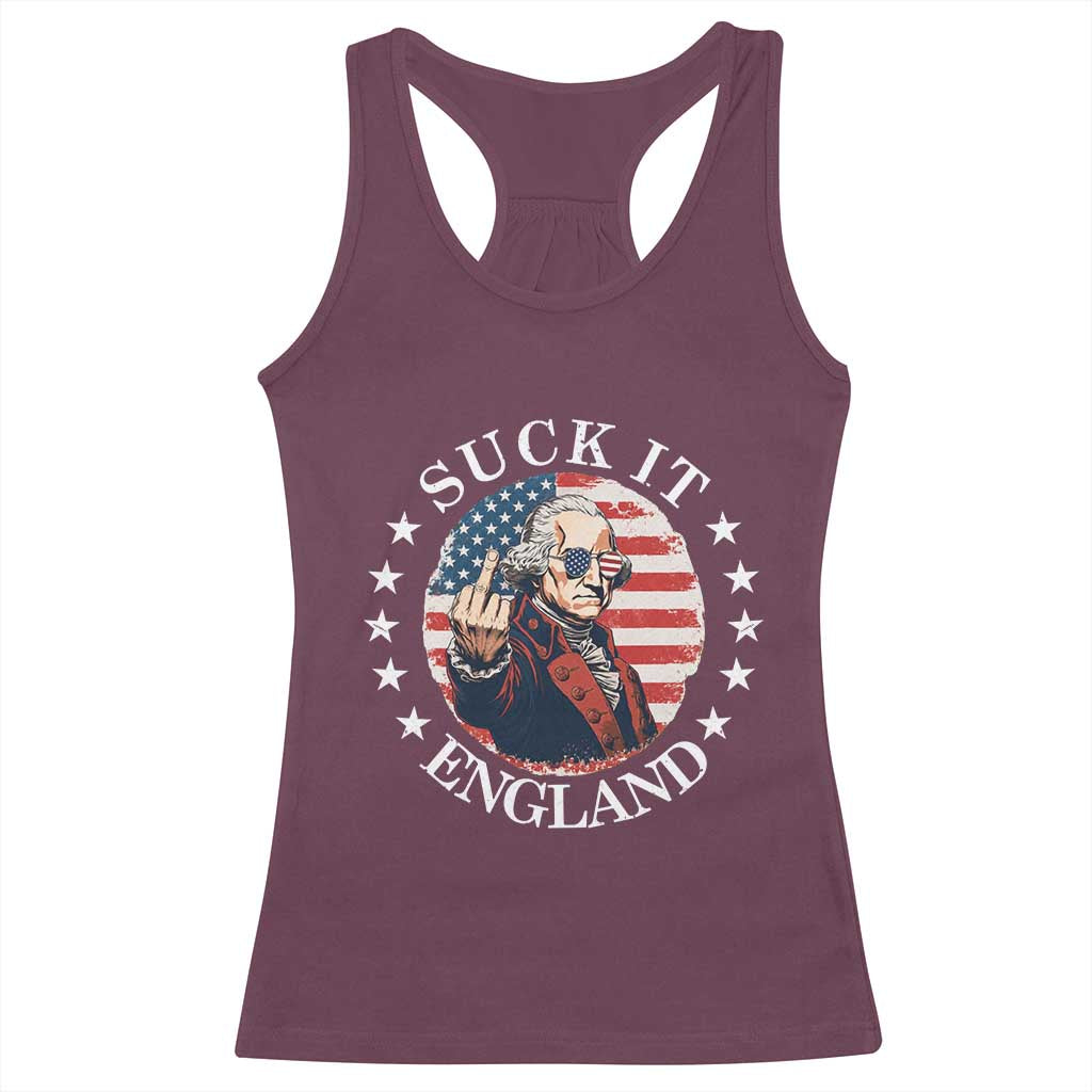 Funny George Washington Revolutionary War Racerback Tank Top Suck It England
