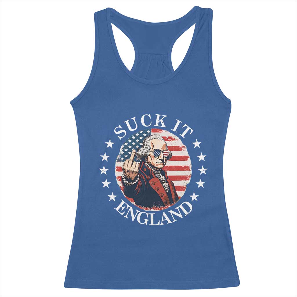 Funny George Washington Revolutionary War Racerback Tank Top Suck It England