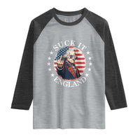 Funny George Washington Revolutionary War Raglan Shirt Suck It England