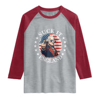 Funny George Washington Revolutionary War Raglan Shirt Suck It England