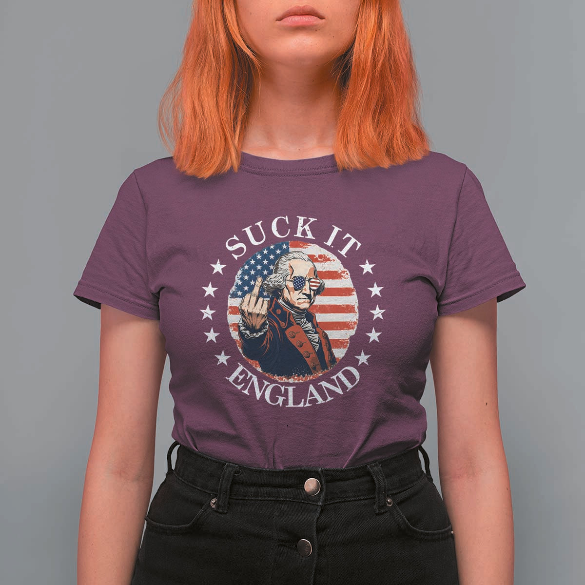 Funny George Washington Revolutionary War T Shirt For Women Suck It England