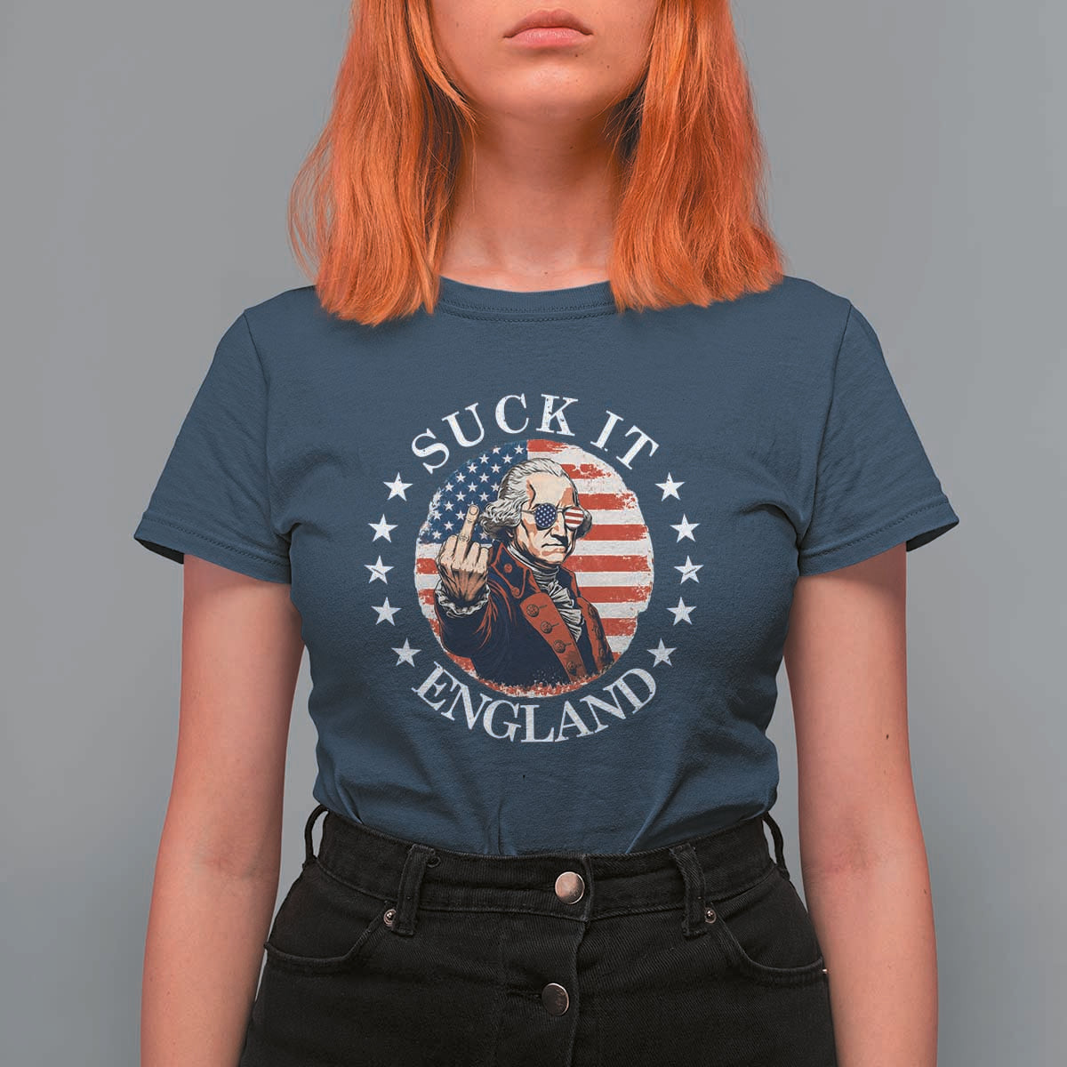 Funny George Washington Revolutionary War T Shirt For Women Suck It England
