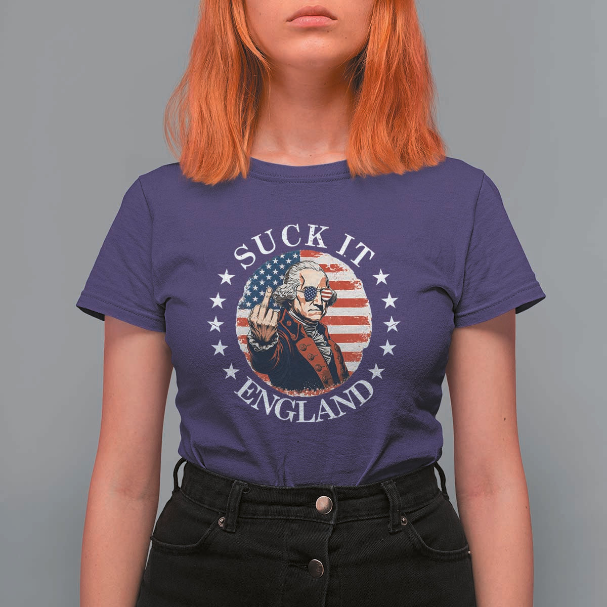 Funny George Washington Revolutionary War T Shirt For Women Suck It England
