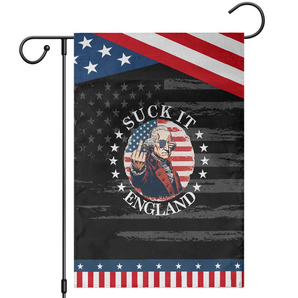 Funny George Washington Revolutionary War Patriotic Garden Flag Suck It England