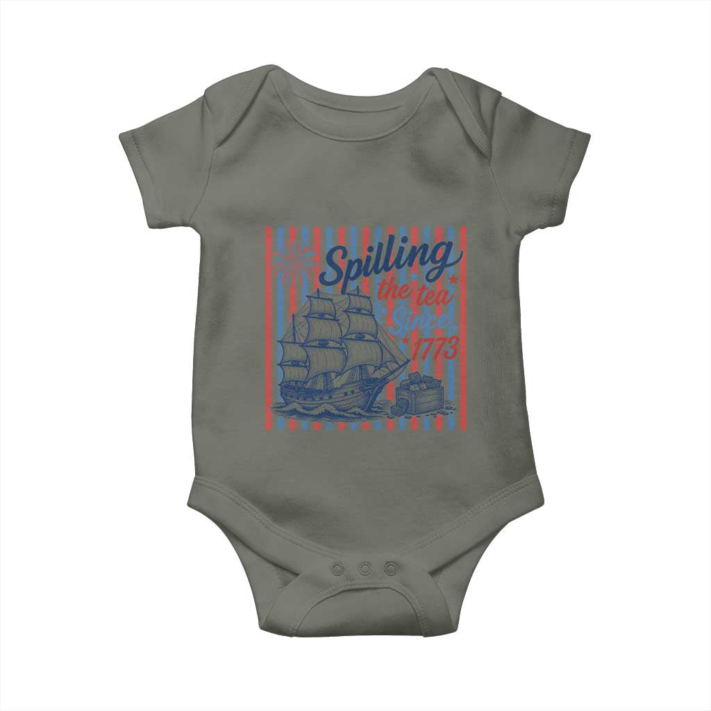 Spilling The Tea Since 1773 Baby Onesie Boston Tea Party USA History Humor