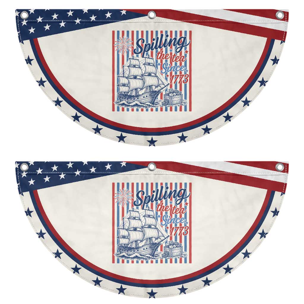 Spilling The Tea Since 1773 Patriotic Fan Flag Boston Tea Party USA History Humor