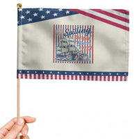 Spilling The Tea Since 1773 Patriotic Handheld Flag Boston Tea Party USA History Humor