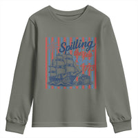 Spilling The Tea Since 1773 Youth Sweatshirt Boston Tea Party USA History Humor