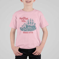 Spilling The Tea Since 1773 T Shirt For Kid American History Gift