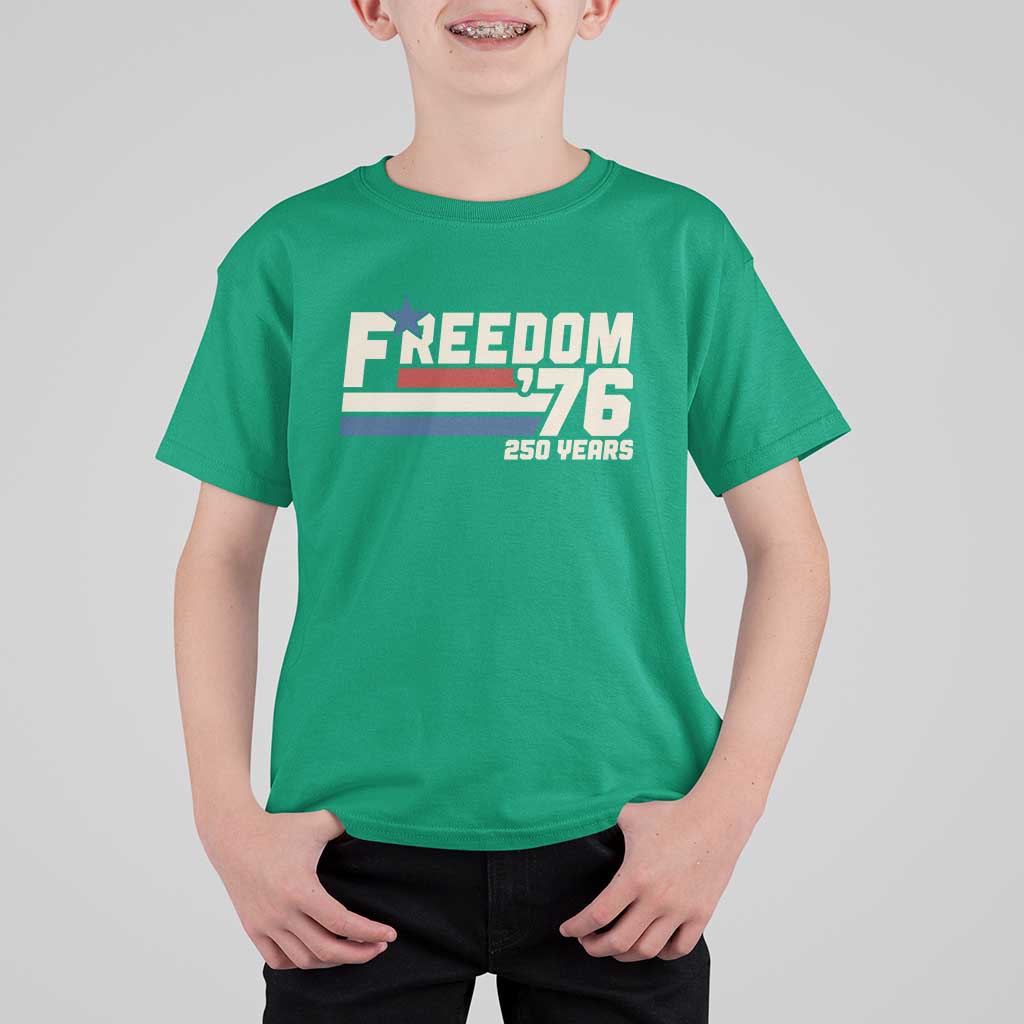 America Retro 250 Years Freedom USA 1776 2026 T Shirt For Kid