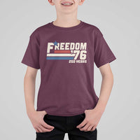 America Retro 250 Years Freedom USA 1776 2026 T Shirt For Kid