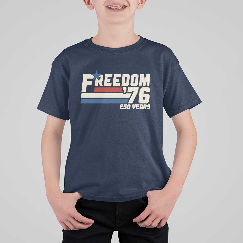 America Retro 250 Years Freedom USA 1776 2026 T Shirt For Kid
