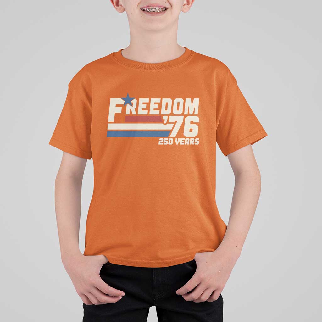 America Retro 250 Years Freedom USA 1776 2026 T Shirt For Kid
