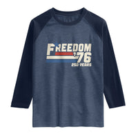 America Retro 250 Years Freedom USA 1776 2026 Raglan Shirt
