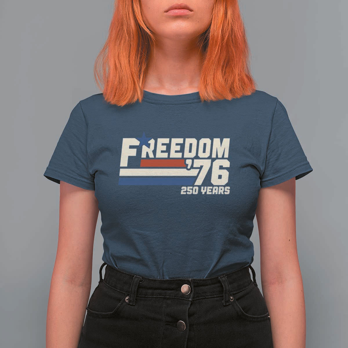 America Retro 250 Years Freedom USA 1776 2026 T Shirt For Women