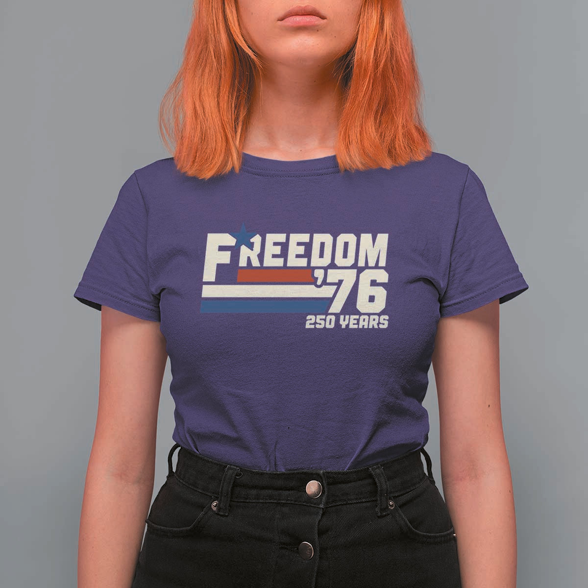 America Retro 250 Years Freedom USA 1776 2026 T Shirt For Women