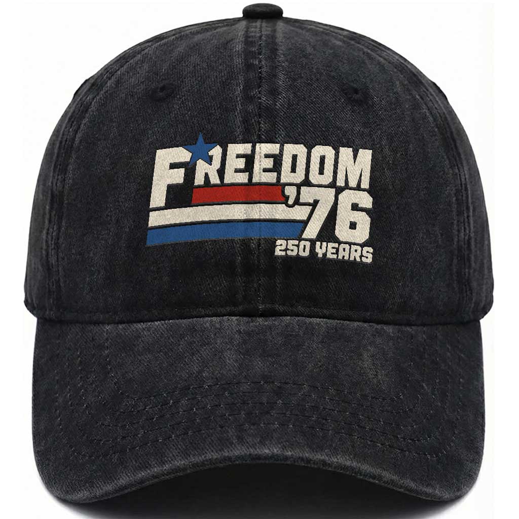 America Retro 250 Years Freedom USA 1776 2026 Washed Cotton Baseball Cap