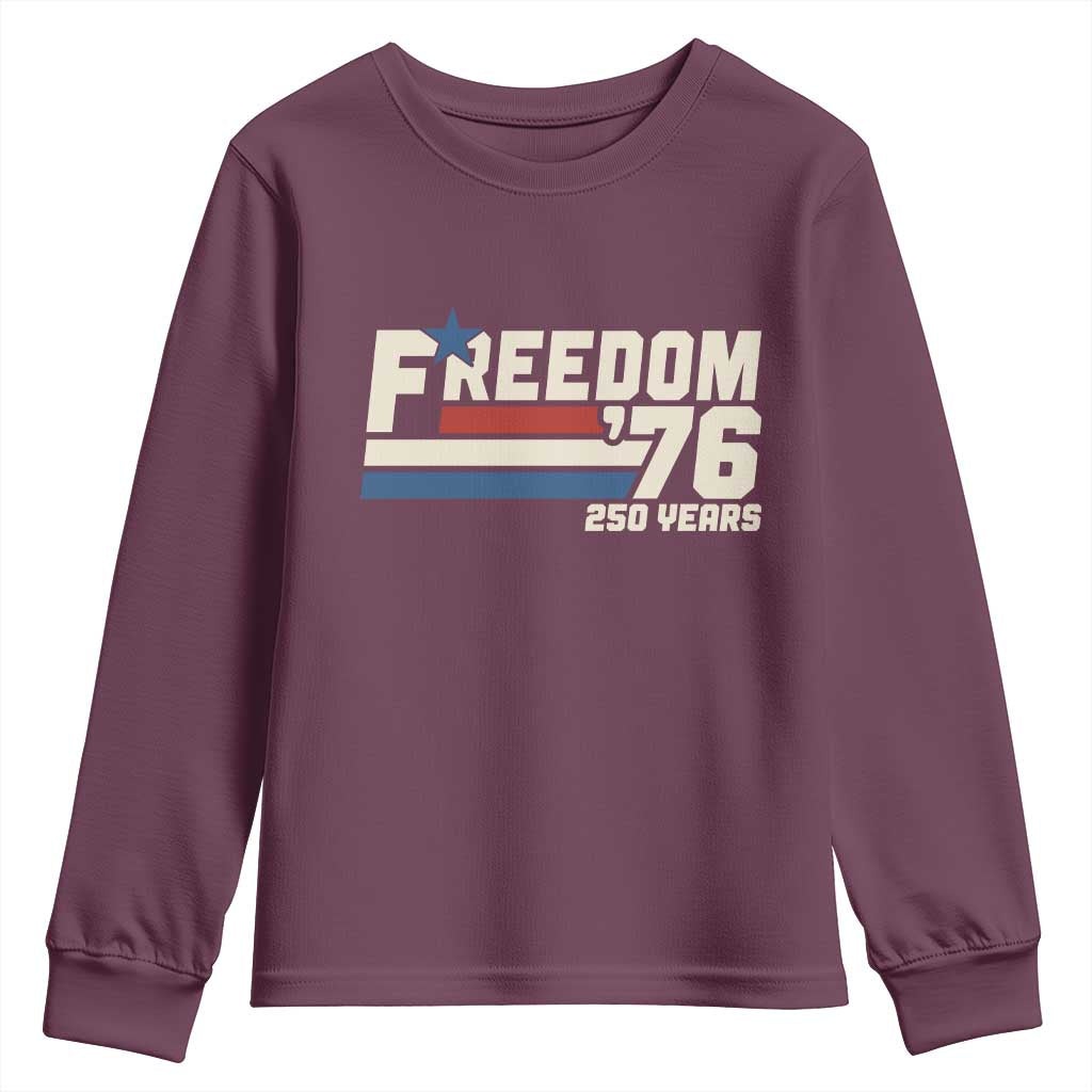 America Retro 250 Years Freedom USA 1776 2026 Youth Sweatshirt