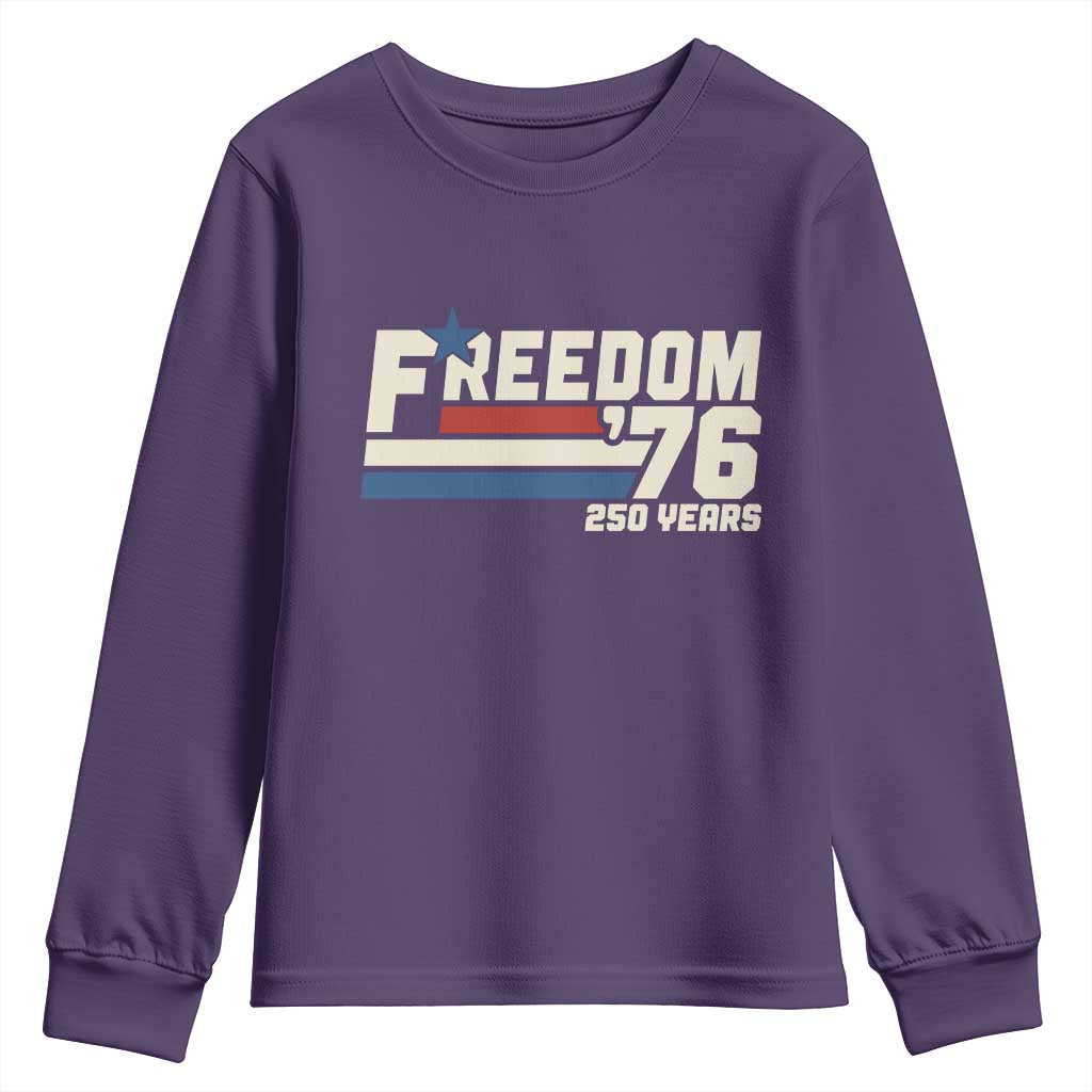 America Retro 250 Years Freedom USA 1776 2026 Youth Sweatshirt
