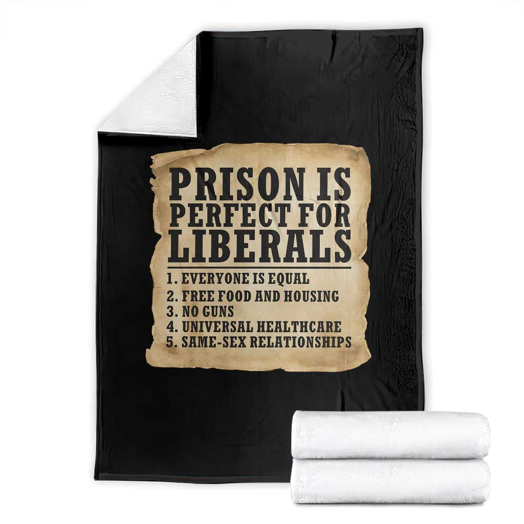 Vintage Prison Is Perfect For Liberals Throw Blanket Funny Political Graphic