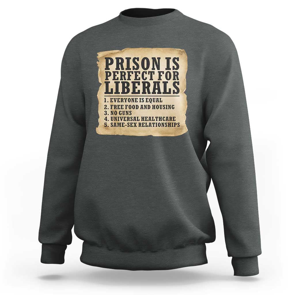 Vintage Prison Is Perfect For Liberals Sweatshirt Funny Political Graphic