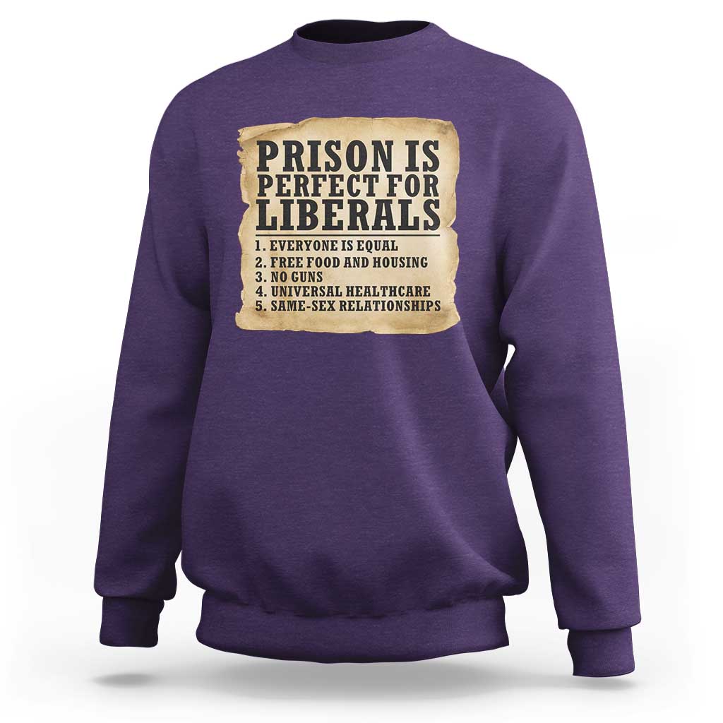 Vintage Prison Is Perfect For Liberals Sweatshirt Funny Political Graphic
