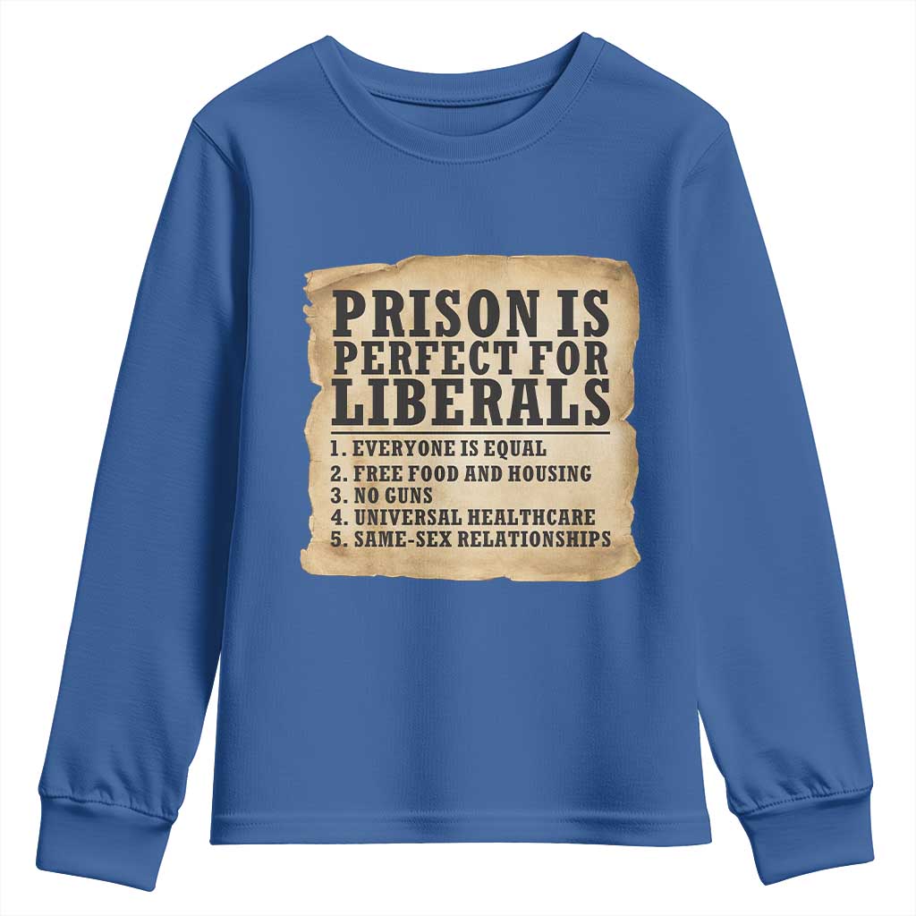 Vintage Prison Is Perfect For Liberals Youth Sweatshirt Funny Political Graphic