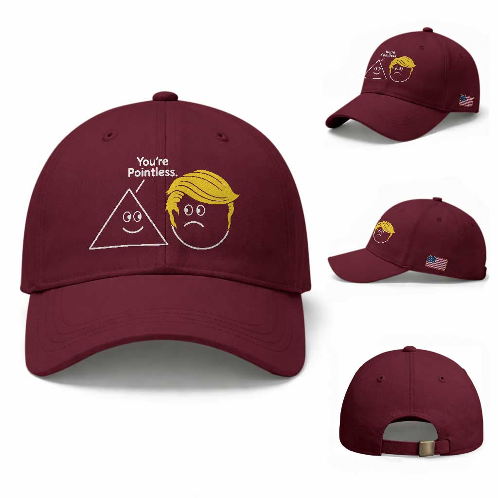 Funny Political Geometry Joke Baseball Cap Youre Pointless Graphic