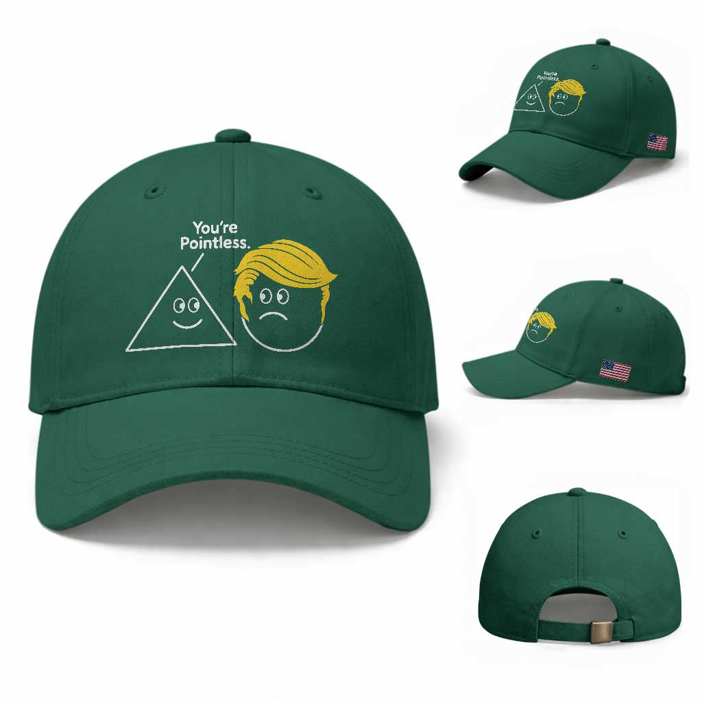 Funny Political Geometry Joke Baseball Cap Youre Pointless Graphic