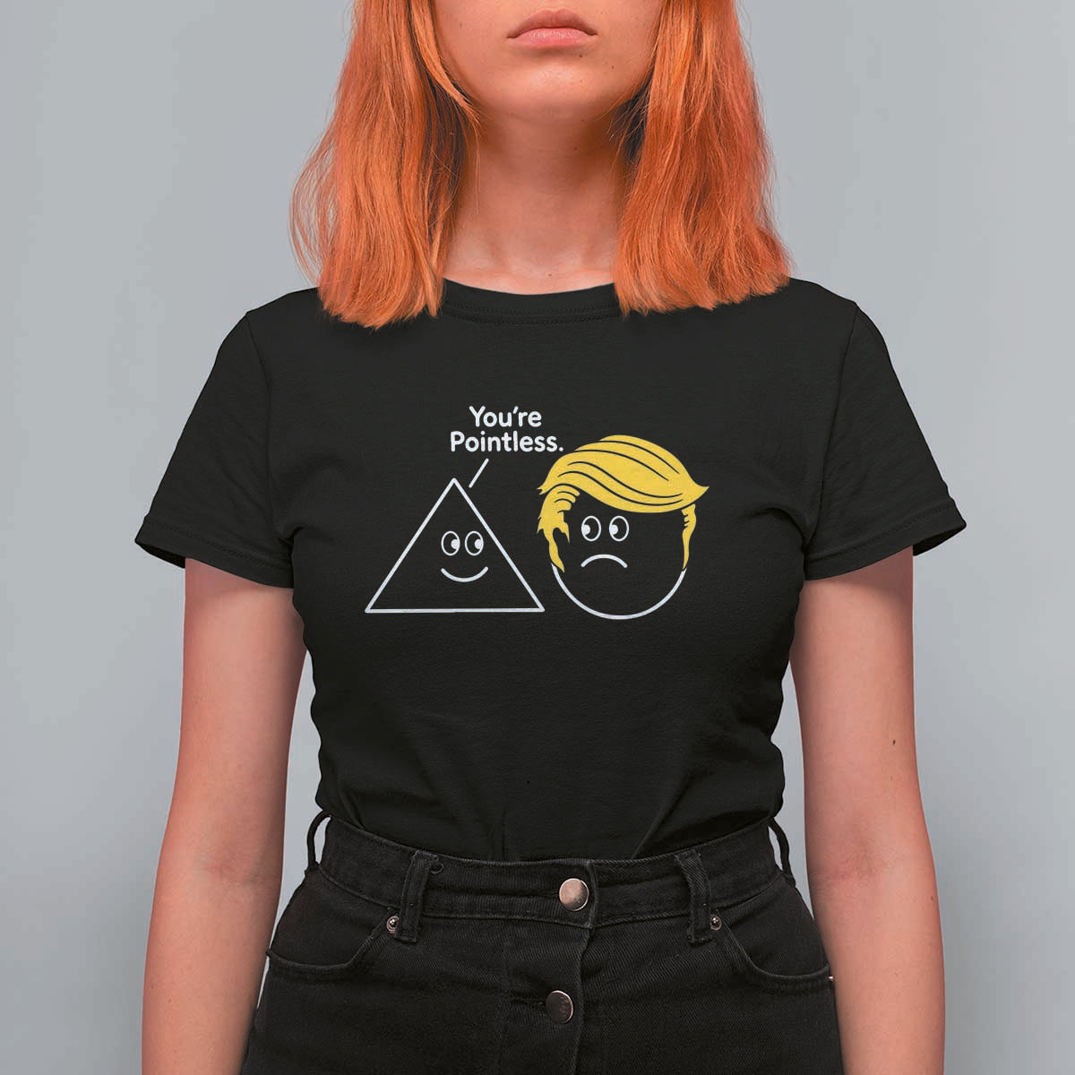 Funny Political Geometry Joke T Shirt For Women Youre Pointless Graphic