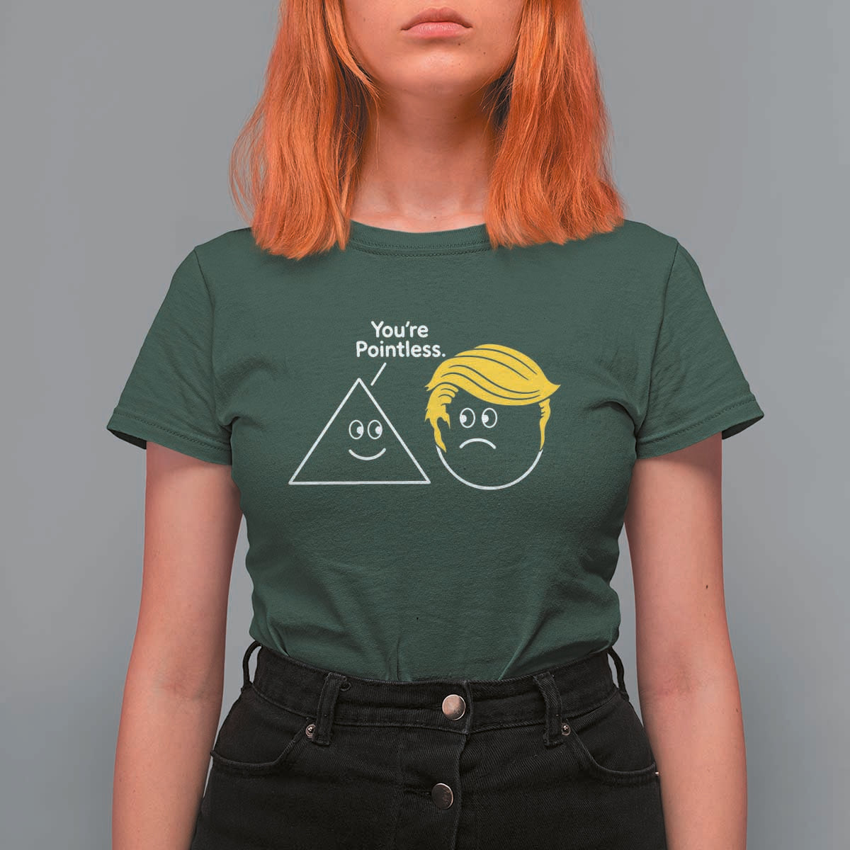 Funny Political Geometry Joke T Shirt For Women Youre Pointless Graphic