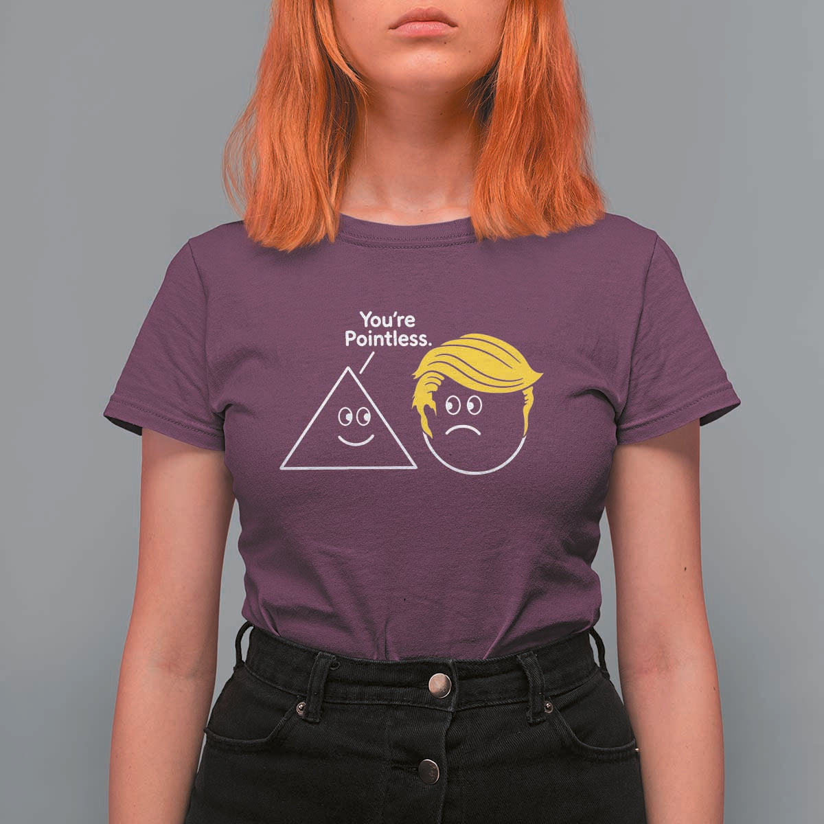 Funny Political Geometry Joke T Shirt For Women Youre Pointless Graphic