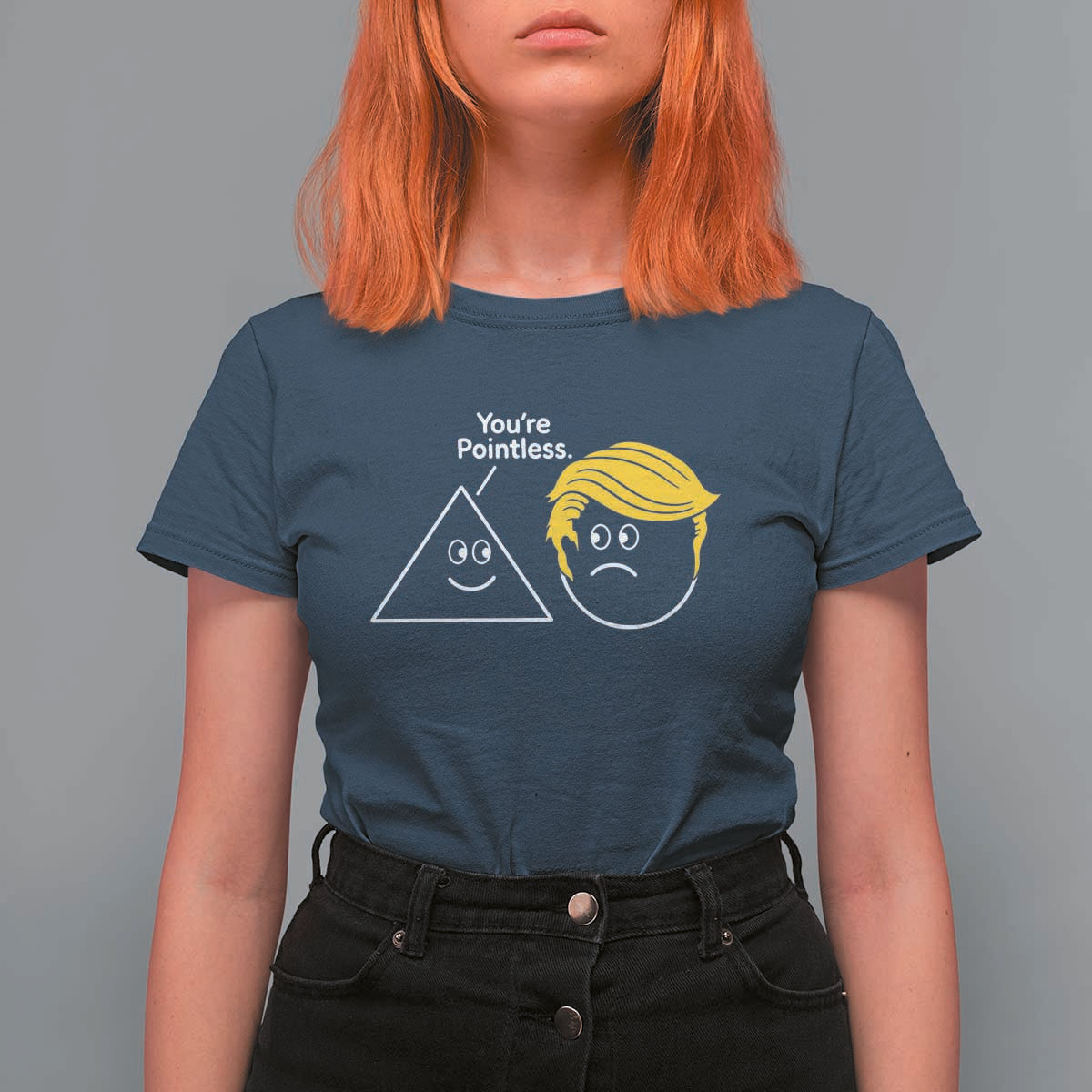 Funny Political Geometry Joke T Shirt For Women Youre Pointless Graphic