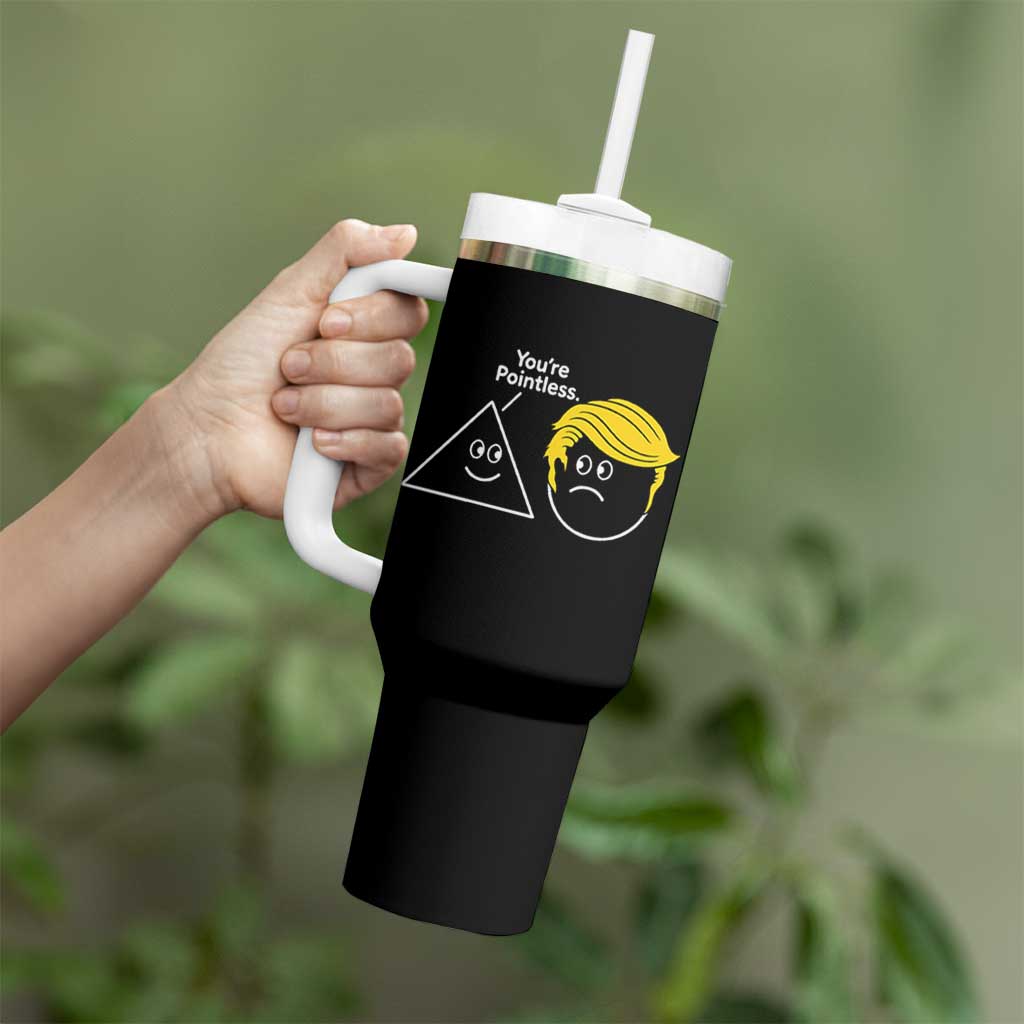 Funny Political Geometry Joke Tumbler With Handle Youre Pointless Graphic