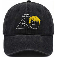 Funny Political Geometry Joke Washed Cotton Baseball Cap Youre Pointless Graphic