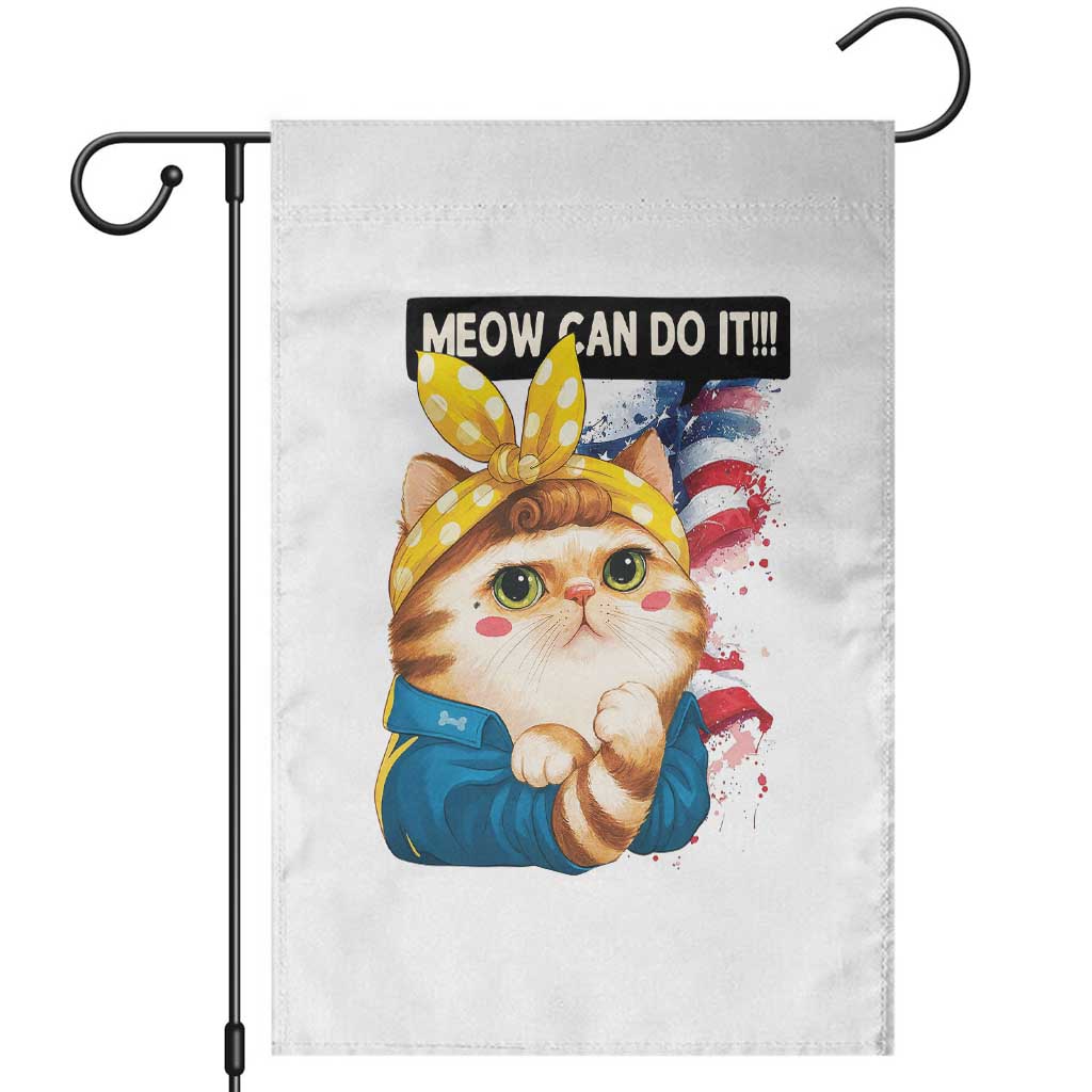 Meow Can Do It Garden Flag Funny Feminist Cat Lover Gift - Wonder Print Shop