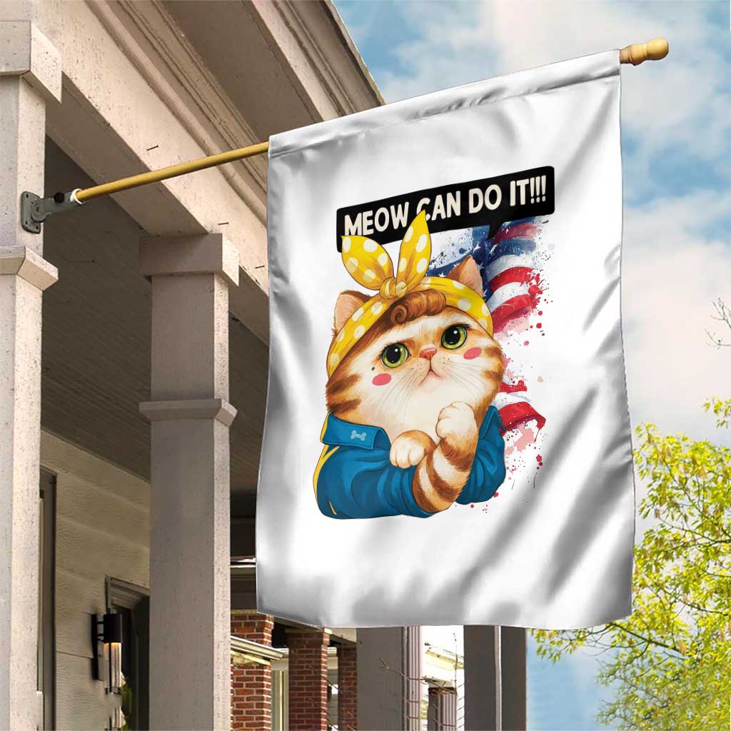 Meow Can Do It Garden Flag Funny Feminist Cat Lover Gift - Wonder Print Shop