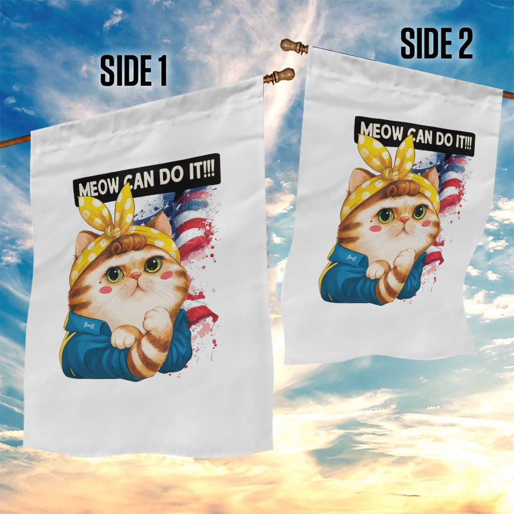 Meow Can Do It Garden Flag Funny Feminist Cat Lover Gift - Wonder Print Shop