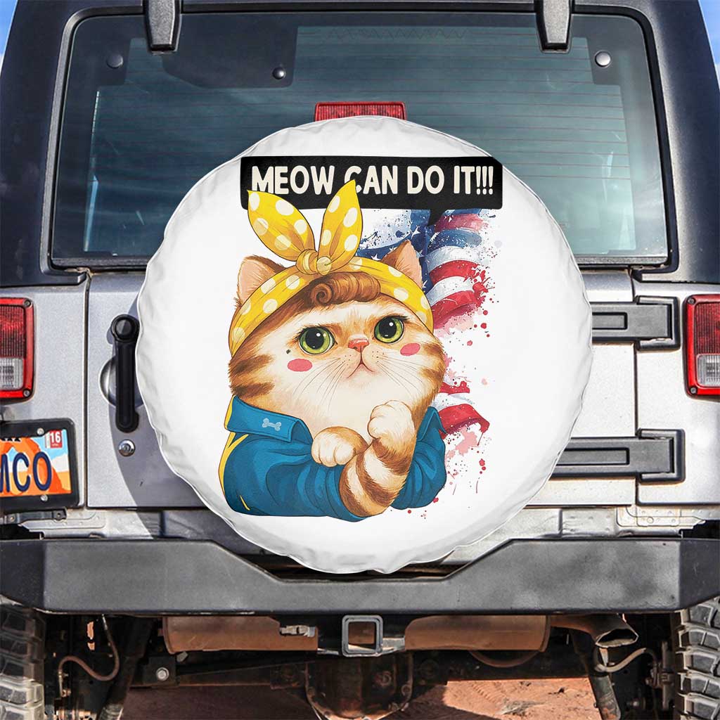 Meow Can Do It Spare Tire Cover Funny Feminist Cat Lover Gift - Wonder Print Shop