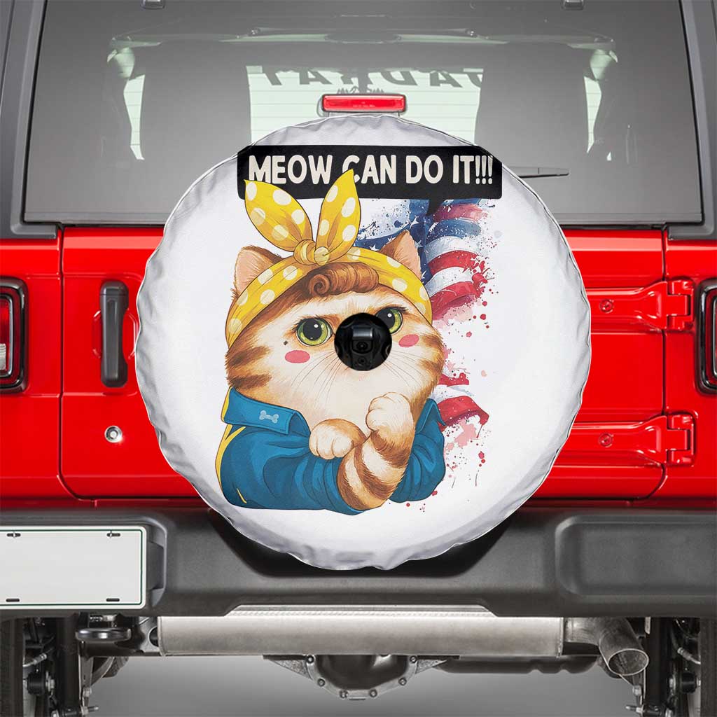 Meow Can Do It Spare Tire Cover Funny Feminist Cat Lover Gift - Wonder Print Shop