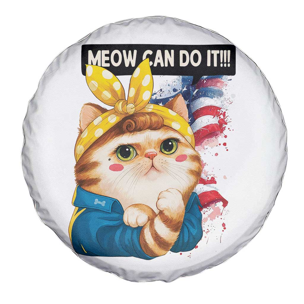 Meow Can Do It Spare Tire Cover Funny Feminist Cat Lover Gift - Wonder Print Shop