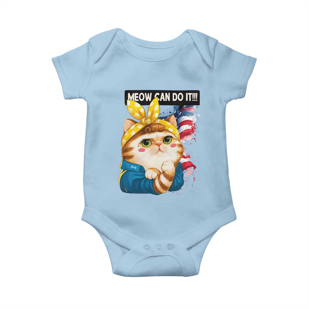 Meow Can Do It Baby Onesie Funny Feminist Cat Lover Gift - Wonder Print Shop