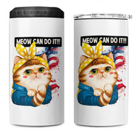 Meow Can Do It 4 in 1 Can Cooler Tumbler Funny Feminist Cat Lover Gift
