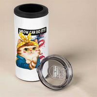 Meow Can Do It 4 in 1 Can Cooler Tumbler Funny Feminist Cat Lover Gift