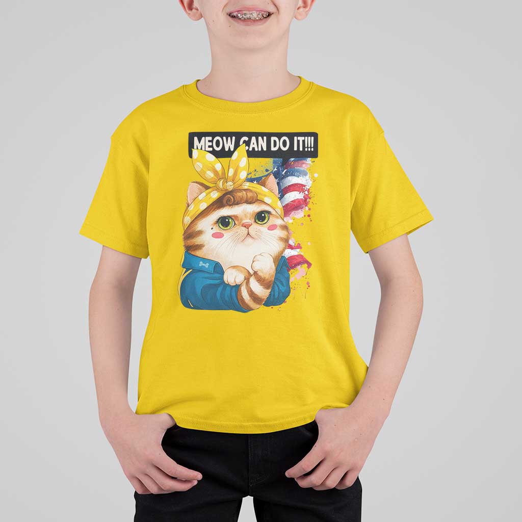 Meow Can Do It T Shirt For Kid Funny Feminist Cat Lover Gift - Wonder Print Shop